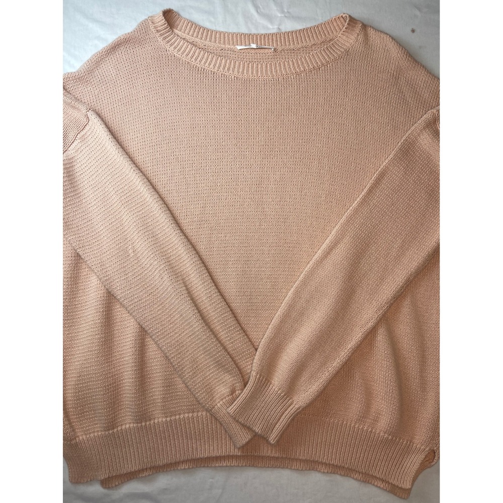 Emerson Fry Organic Cotton Italian Yarn Knit Sweater Light Pink Oversized Large